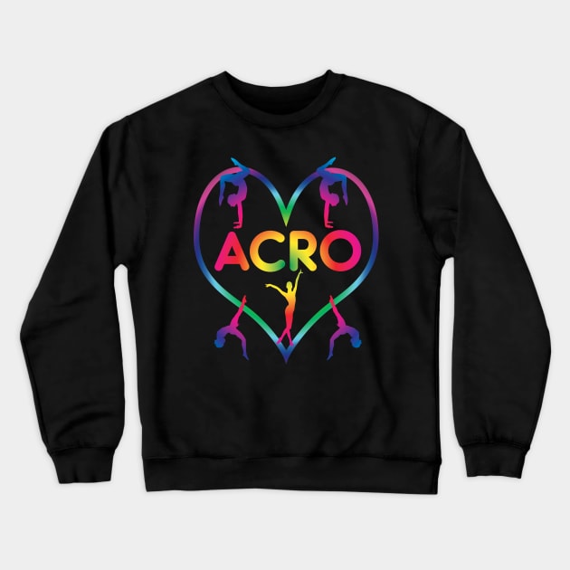 Rainbow Heart Acro Crewneck Sweatshirt by XanderWitch Creative